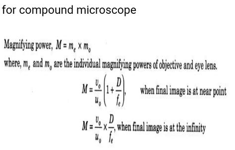 Compound Microscope Magnification Formula