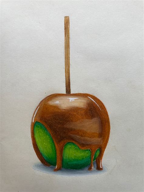 Caramel apple drawing | Colored pencil artwork ideas, Colorful drawings, Colored pencil artwork