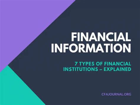 7 Types of Financial Institutions - Explained - CFAJournal