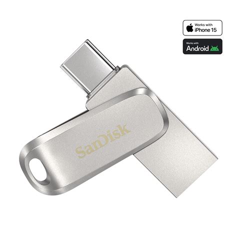 32GB Silver SanDisk Ultra Dual Drive Luxe USB Type-C™ Flash Drive ...