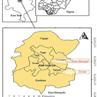 Map of Kano State showing the sampling site "Kano Municipal City and ...