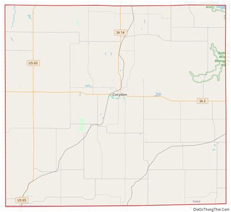 Map of Wayne County, Iowa - Thong Thai Real