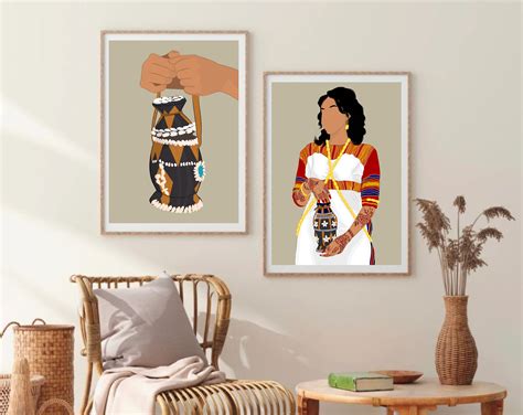 Somali Wall Art Set of 2 Somali Woman Wall Art Somali Woman Print ...