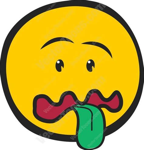 Sour Grossed Out Sick Face Emoticon With Green Tongue Hanging Out Of Mouth | Emoticon, Emoji ...