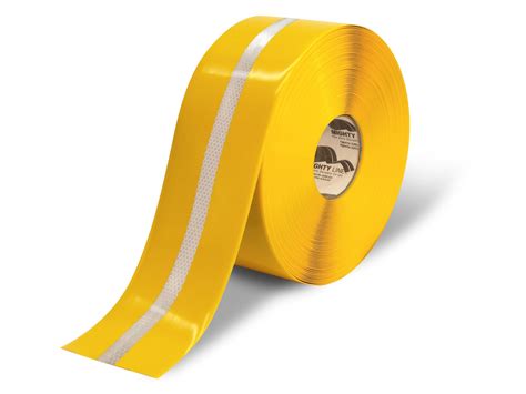 4" Yellow with Reflective Center Line - 75' Roll – Industrial Floor Tape