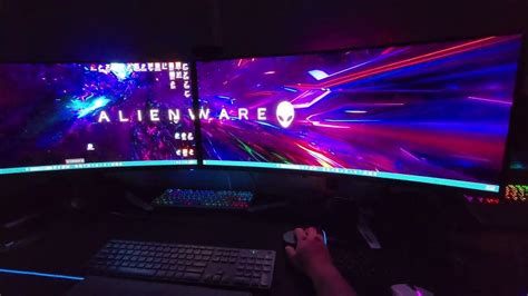 Alienware OLED AW3423DW dual monitor setup with M17 R4 3080RTX - YouTube