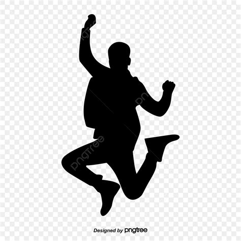 Jumping Silhouette Vector PNG, The Silhouette Of Men In Jumping, Jumping Clipart, Figure ...