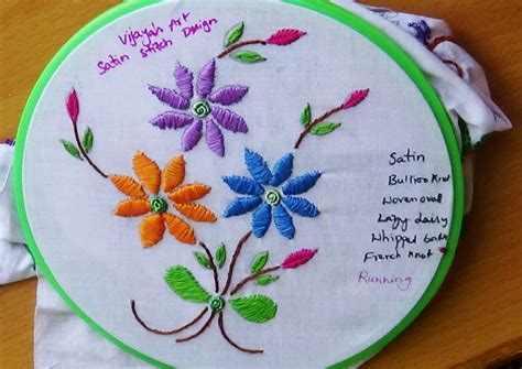 Hand Embroidery Designs # 115 - Satin stitch Design | Hand embroidery tutorial, Hand embroidery ...