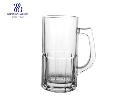 big capacity glass mug with handle glass for beer drinking