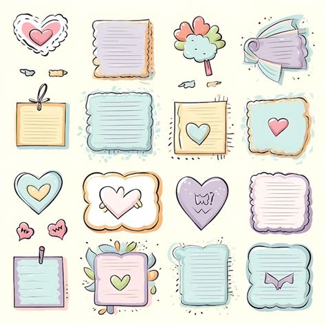 Premium Photo | Set of Whimsical Whispers Pastel Colored Notebook Paper Whimsical F 2D Clipart ...