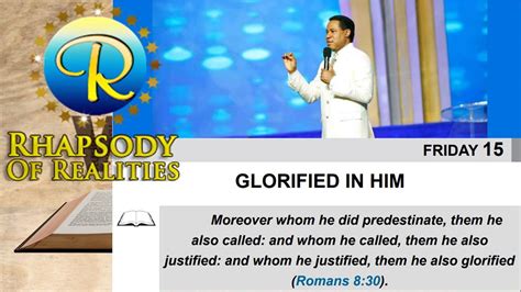 RHAPSODY OF REALITIES DEVOTIONAL, FRIDAY MAY 15, 2020. GLORIFIED IN HIM. | Devotions, Reality ...