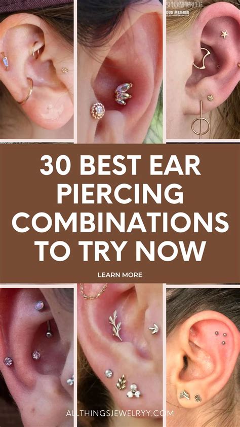 30 Best Ear Piercing Combinations to Try Now | Different ear piercings, Unique ear piercings ...