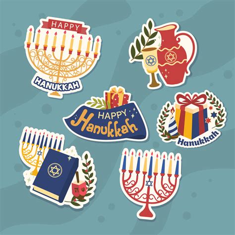 Hanukkah Menorah Sticker Collection 3805647 Vector Art at Vecteezy