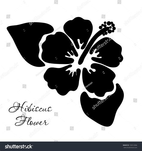 Hibiscus Flower Black White Vector Illustration Stock Vector (Royalty Free) 150512006 | Shutterstock