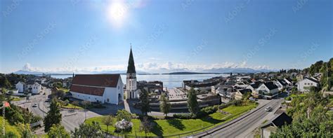 Molde Cathedral and centre of town. Molde sentrum - Molde domkirke Stock Photo | Adobe Stock