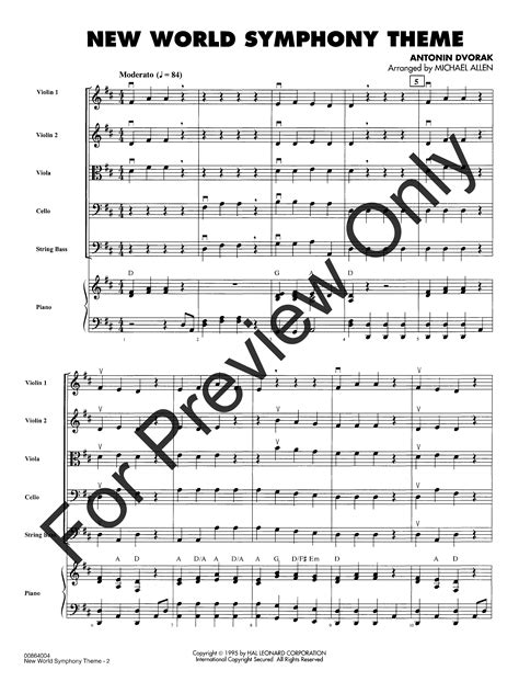 New World Symphony-Theme by Antonin Dvorak/arr. M | J.W. Pepper Sheet Music