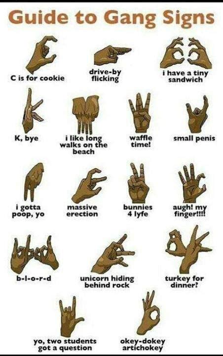 Layman's guide to the most hardcore gang signs : funny