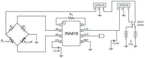 Strain gauge amplifier circuit. | Download Scientific Diagram