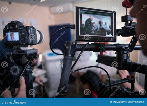 Video Cameras on the Set, Backstage Movie Scenes Stock Image - Image of ...