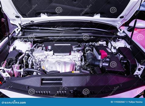 Car with open hood stock image. Image of filter, metal - 119202667