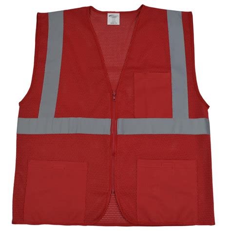 RVM-S1 ANSI NON-Rated Red Mesh Safety Vest for Enhanced Safety & Ident ...