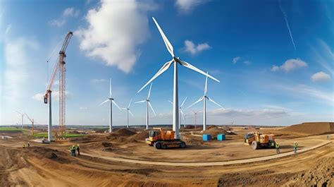 Premium Photo | Turbine wind farm construction