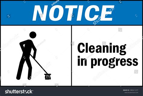 Cleaning Progress Warning Sign Notice Signs Stock Vector (Royalty Free) 1985611277 | Shutterstock