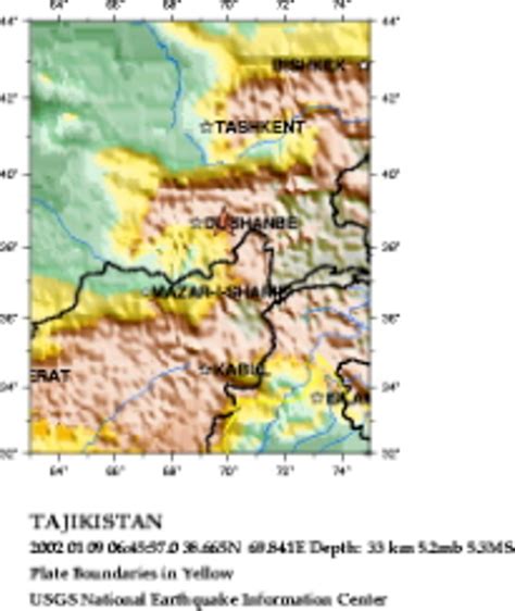 Tajikistan Earthquake Bulletin - 9 Jan 2002 - Tajikistan | ReliefWeb