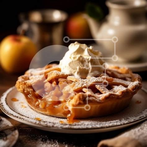 Warm and Cozy Image of Freshly Baked Apple Pie with Vanilla Ice Cream ...