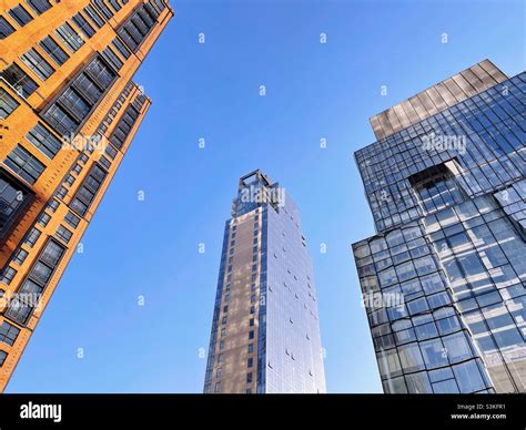 Skyscrapers in Hudson Yard as seen from the high line park on Manhattan ...