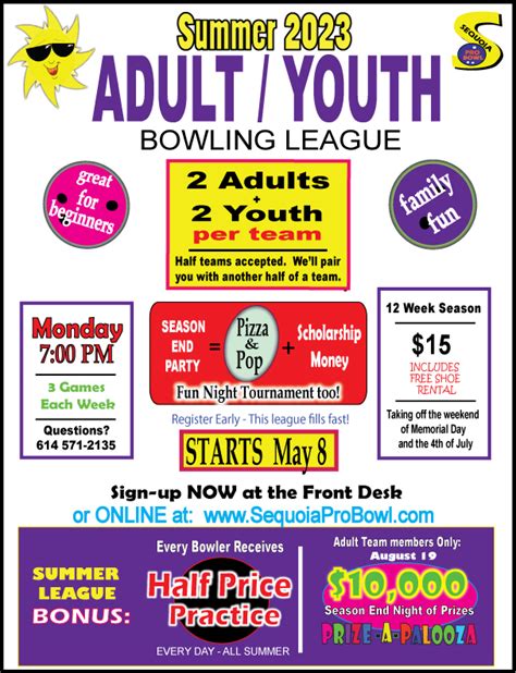 Sequoia Pro Bowl ADULT YOUTH Summer Bowling League - Sequoia Pro Bowl