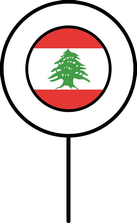 Lebanon flag circle pin icon. 22121593 PNG