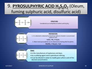 Oxyacids of Sulphur | PPT