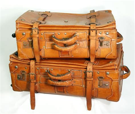 Vintage Leather Luggage Set | Leather luggage set, Vintage luggage, Vintage leather