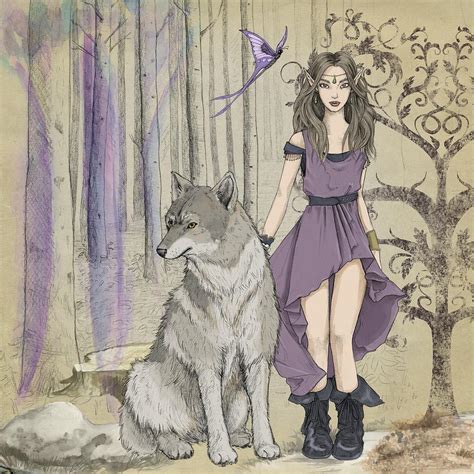 Girl with wolf Photograph by Fine Art Gallery