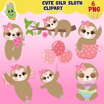 Cute sloth clipart, cute sloth, sloth Clip Art, Set of cute sloths ...