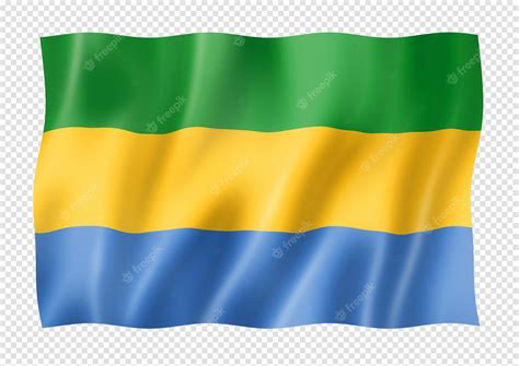 Premium PSD | Gabonese flag isolated on white banner