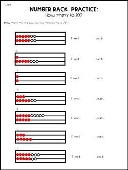 Number Rack Practice Pages by Whid's World | Teachers Pay Teachers