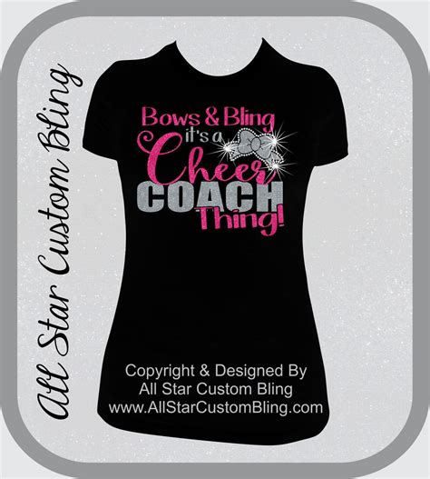 Bows Bling It's A Cheer Coach Thing Bling Shirt, Cheer Coach Bling ...