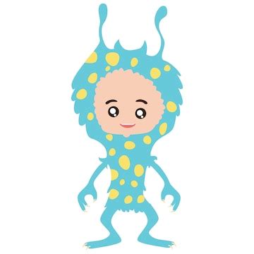 Premium Vector | Vector cartoon illustration of cute blue baby monster