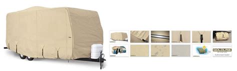 Goldline GLRVTT2628T RV Cover - Fits 26'-28' Travel Trailer - Tan