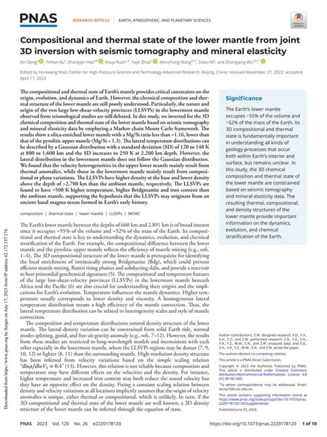 Compositional and thermal state of the lower mantle from joint 3D ...