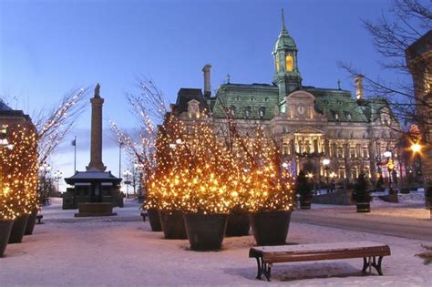 City Hall of Montreal at Christmas time | Winter getaway, Montreal hotel, Christmas destinations