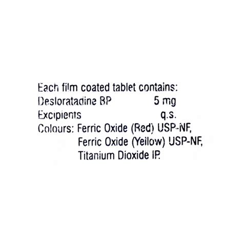 DESLOR 5mg Tablet 15's : Price, Uses, Side Effects | Netmeds