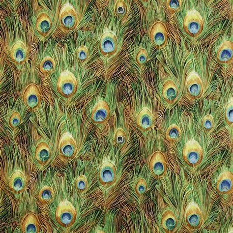 Northcott Peacock Paradise II Peacock Feathers Gold Metallic Fabric | Emerald City Fabrics