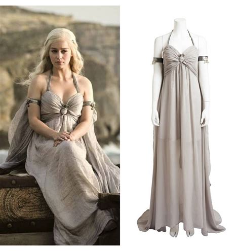 Game of Thrones 7 Daenerys Targaryen Cosplay Costume with Cloak Boots