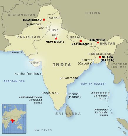 La India : DIVISION INDIA, PAKISTAN Y BLANGADESH