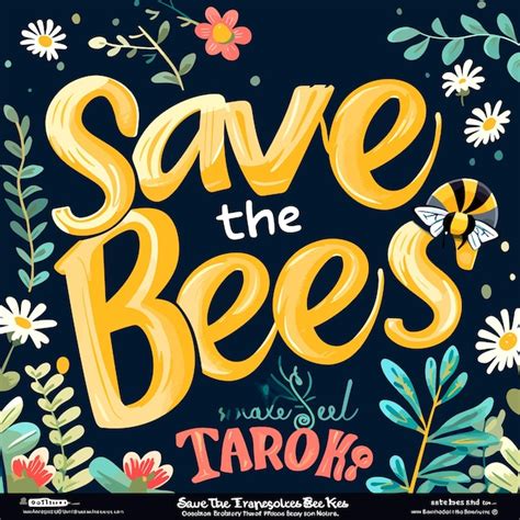 Premium Vector | Blooming advocacy the vibrant call to save the bees campaign