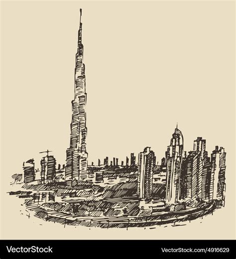 Dubai Skyline Drawing