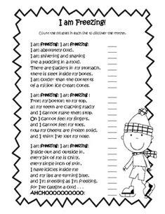 "I Am Freezing" by Jack Prelutsky Common Core Poetry Study Poetry ...